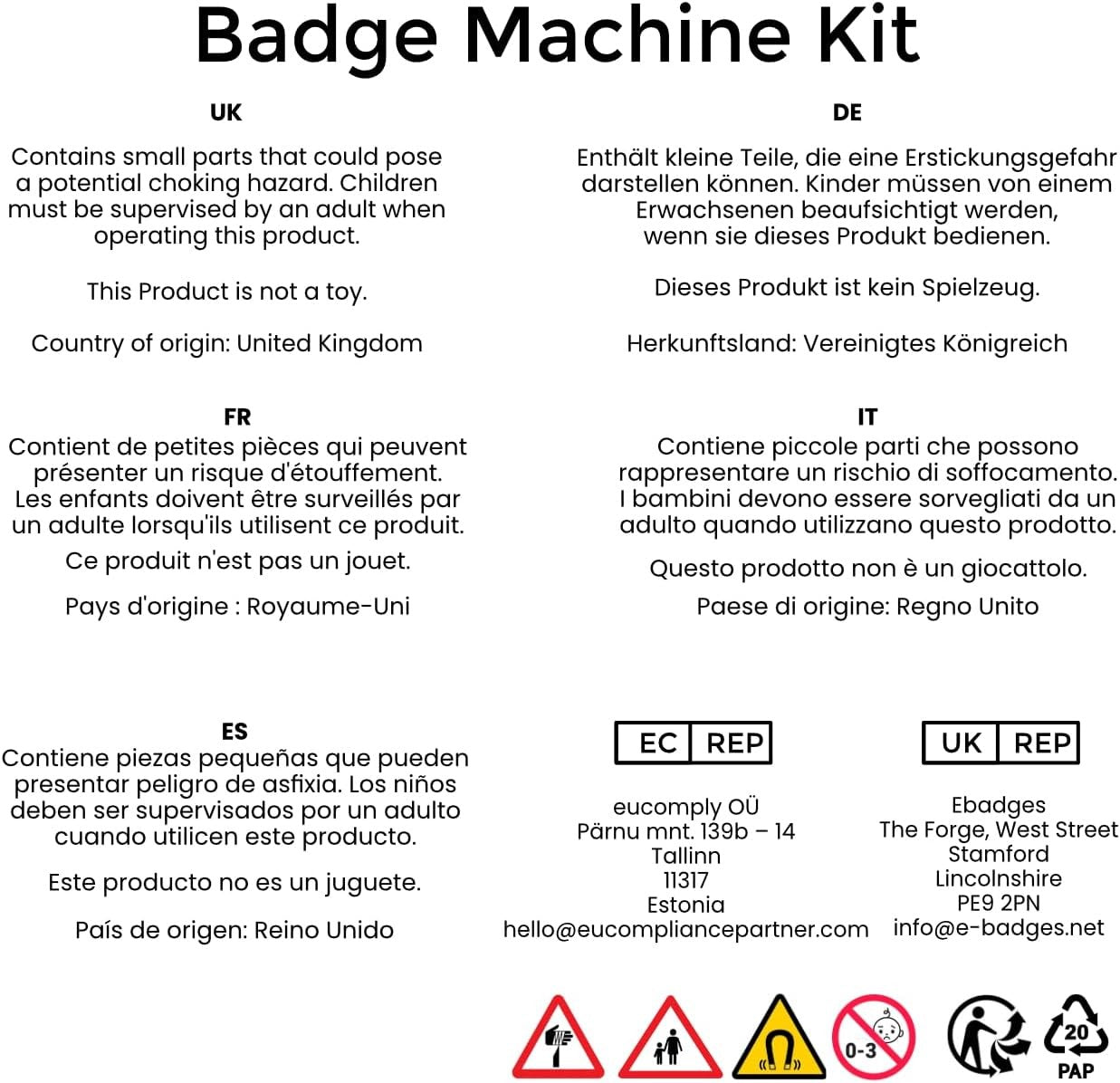 77mm Badge Maker Machine Kit Metal Button Press DIY Large Pin Badge Cutter