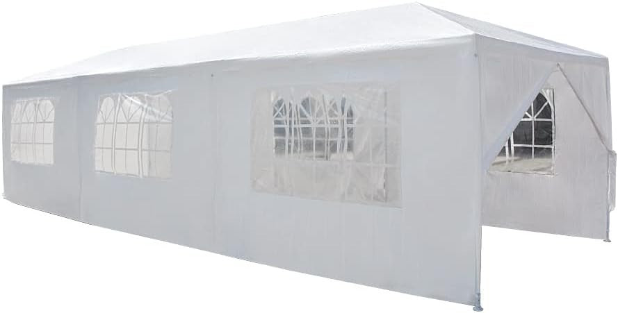 3x9M White Garden Marquee Party Tent Waterproof Outdoor PE Gazebo Canopy