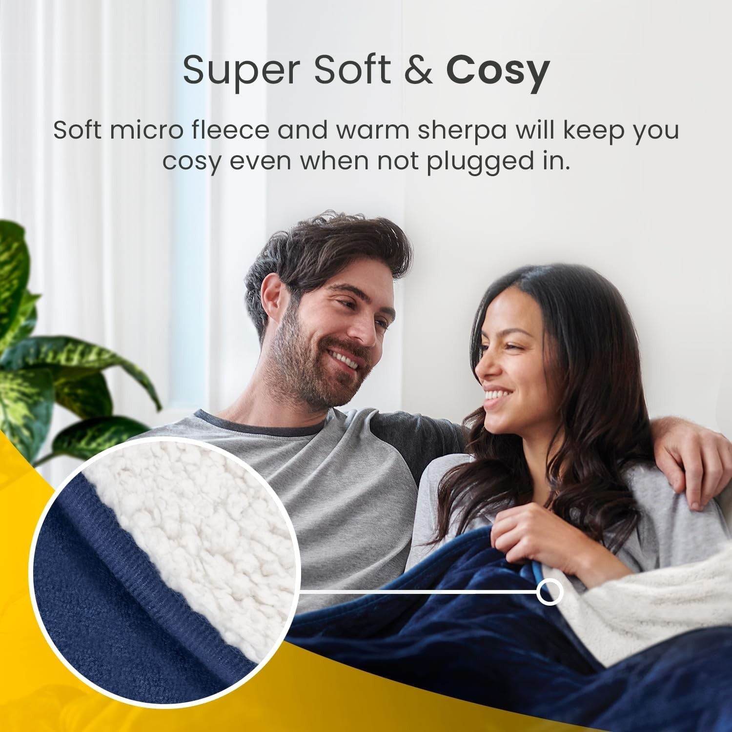 Electric Heated Throw Blanket Sherpa Fleece Remote 10 Heat Levels 160x130cm