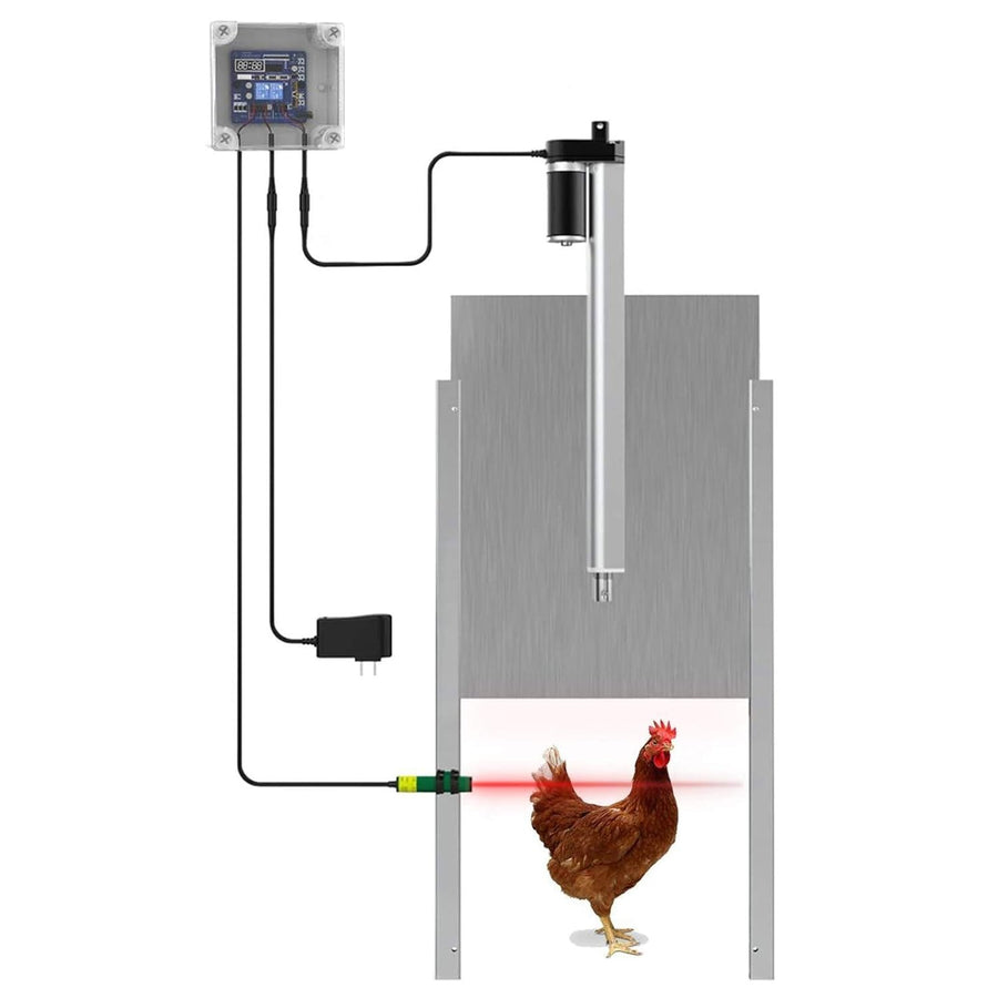 Automatic Chicken Coop Door Opener Timer 32cm Steel