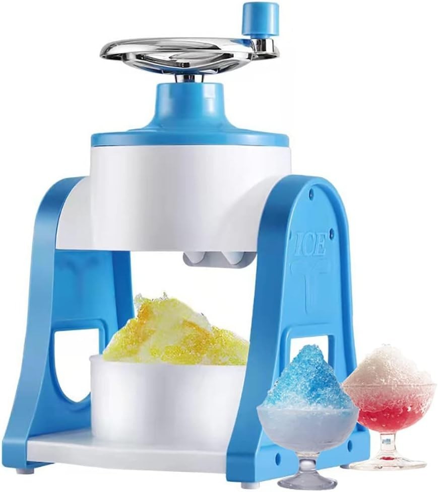 Manual Ice Crusher Hand Crank Snow Cone Slushie Maker Portable