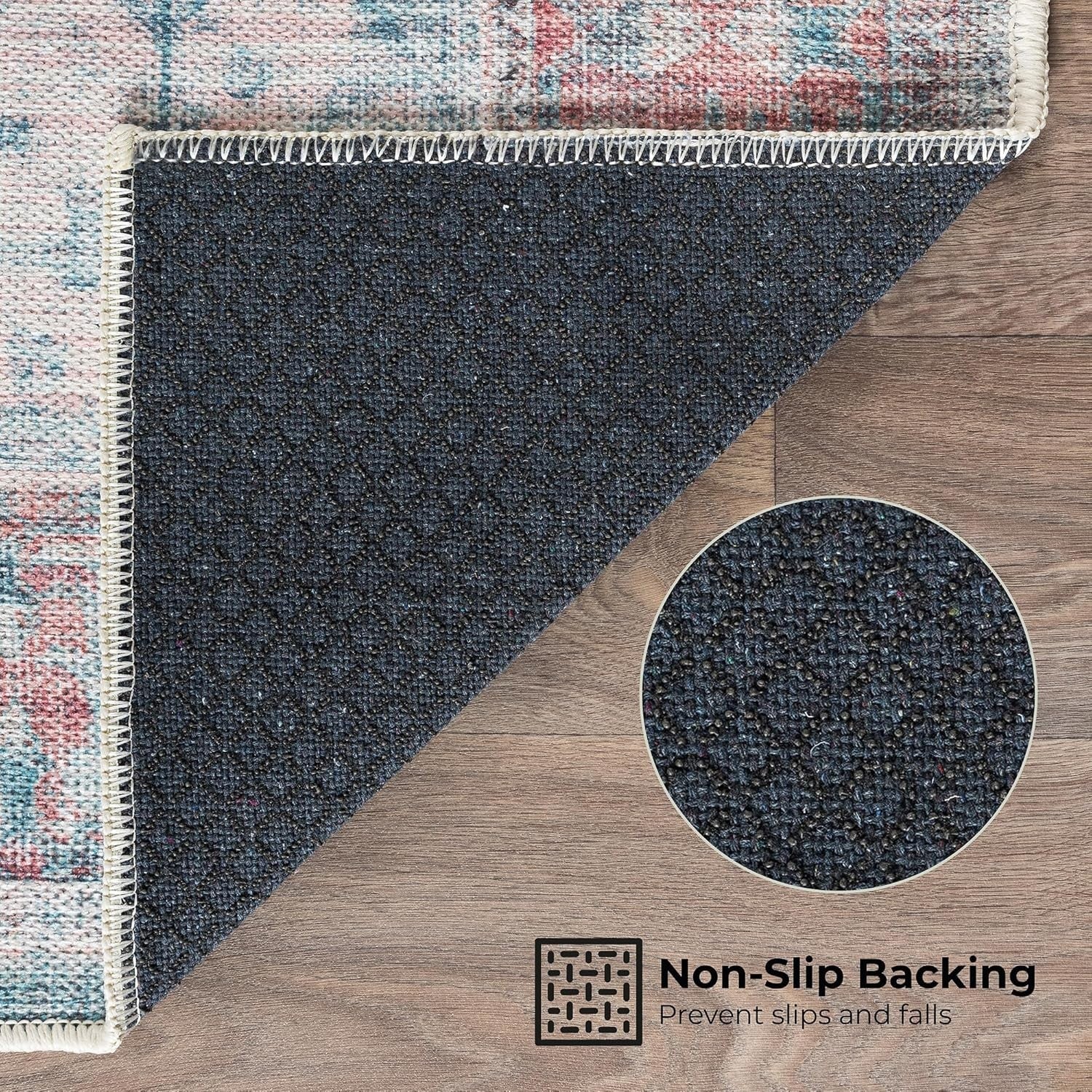 Washable Runner Rug 80x150cm Non-Slip Soft Hallway Bedroom Kitchen Mat