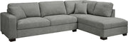 L-Shape Large Corner Sofa 5 Seater Grey Chenille Right Hand Facing