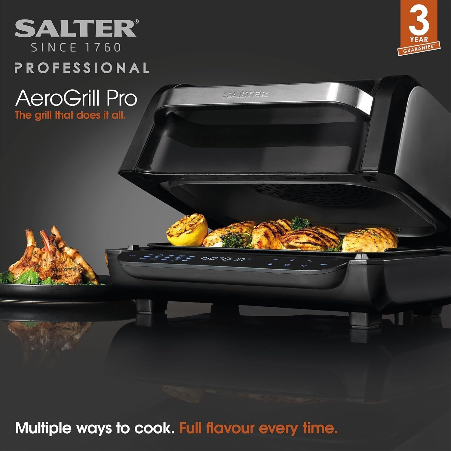 16-in-1 AeroGrill Air Fryer 3.8L | Health Grill, Multicooker, LED Touch, 1700W