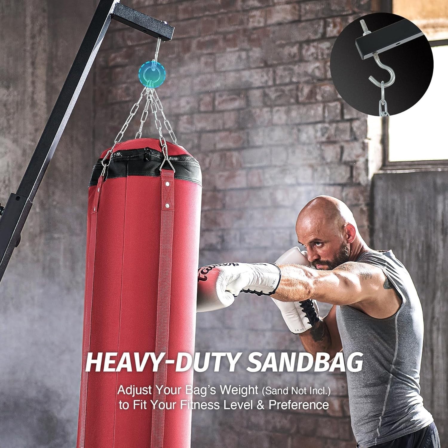 Heavy Duty Punching Bag Stand Kit Adjustable Boxing MMA Home Gym