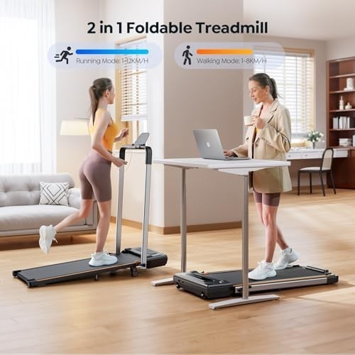 7% Incline Foldable Walking Pad 12km/h, 2.5HP, Under-Desk Treadmill Home