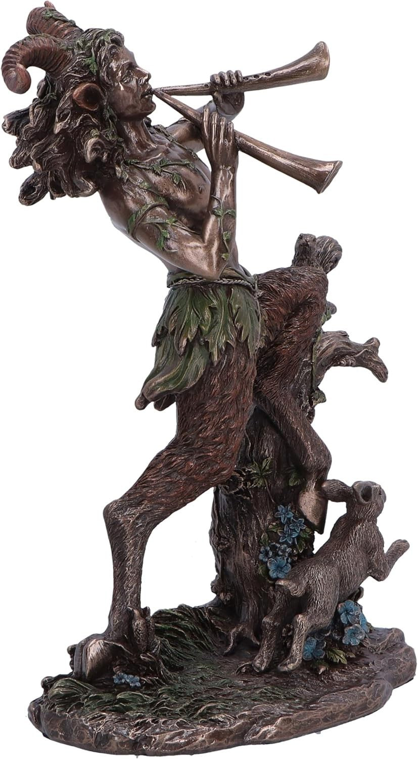 Bronze Satyr Nature Spirit Figurine • Mythology Resin Statue • Hand-Painted