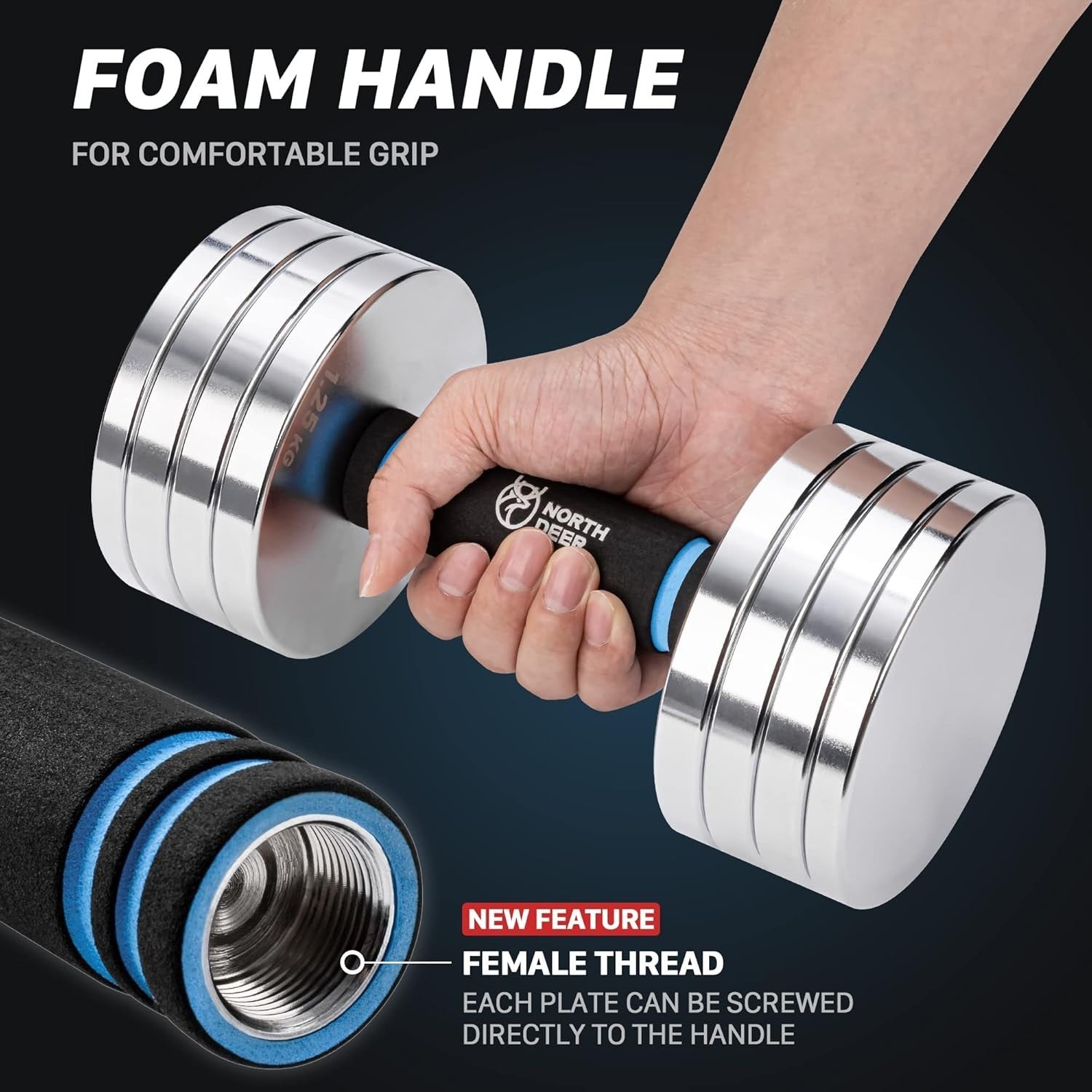 10kg Adjustable Dumbbells Pair Compact Barbell Home Gym Weights Set