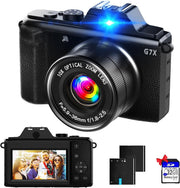 48MP 4K Digital Camera 6X Optical Zoom Vlogging Camera 32GB Dual Battery