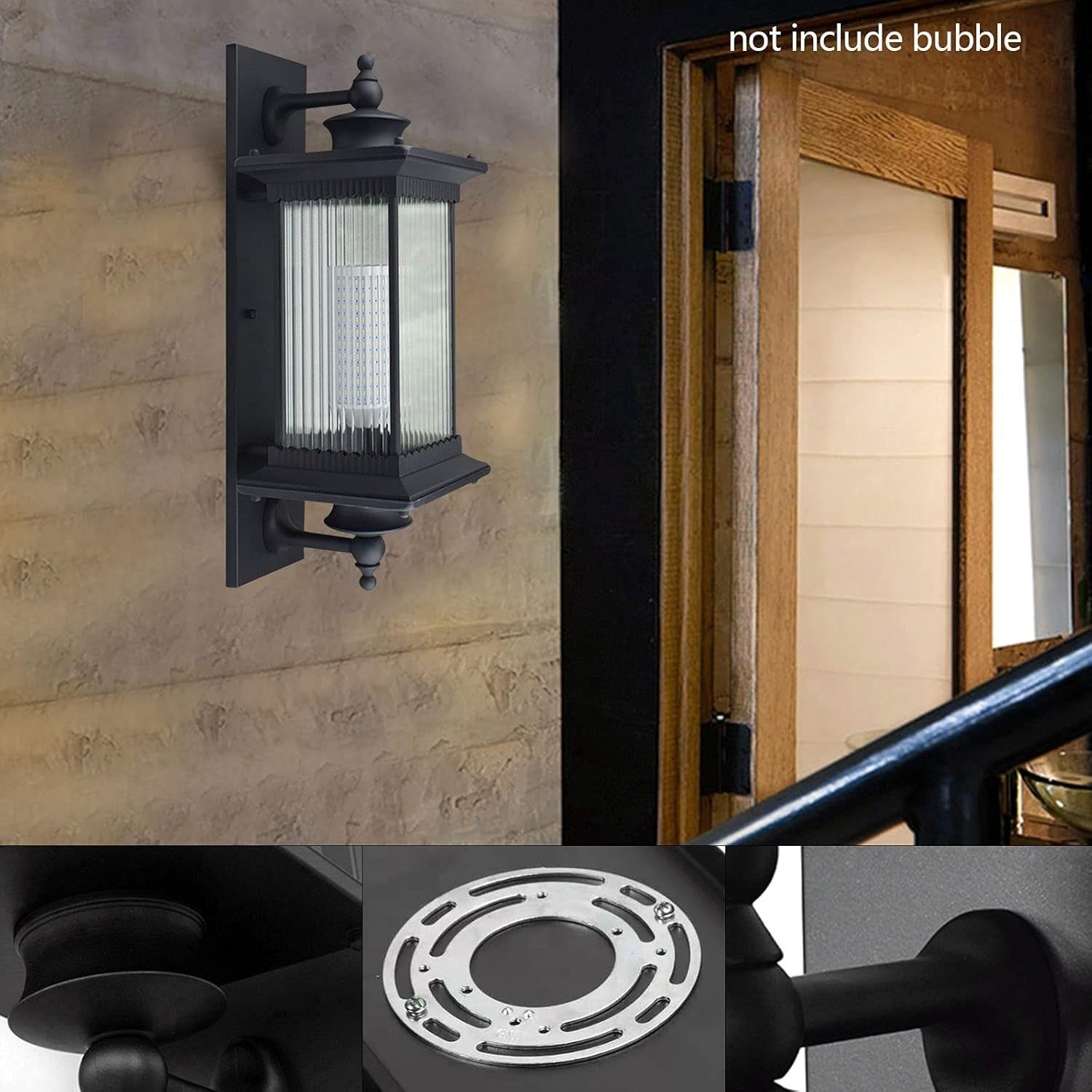 Vintage Outdoor Wall Lantern – Black Waterproof E27 Garden Light