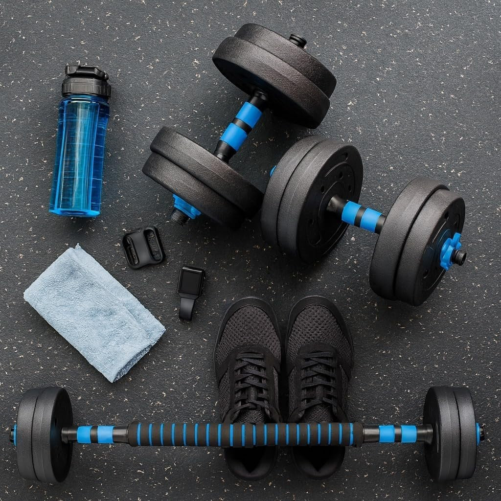 Adjustable Dumbbell Barbell Kettlebell Set Home Gym Free Weights