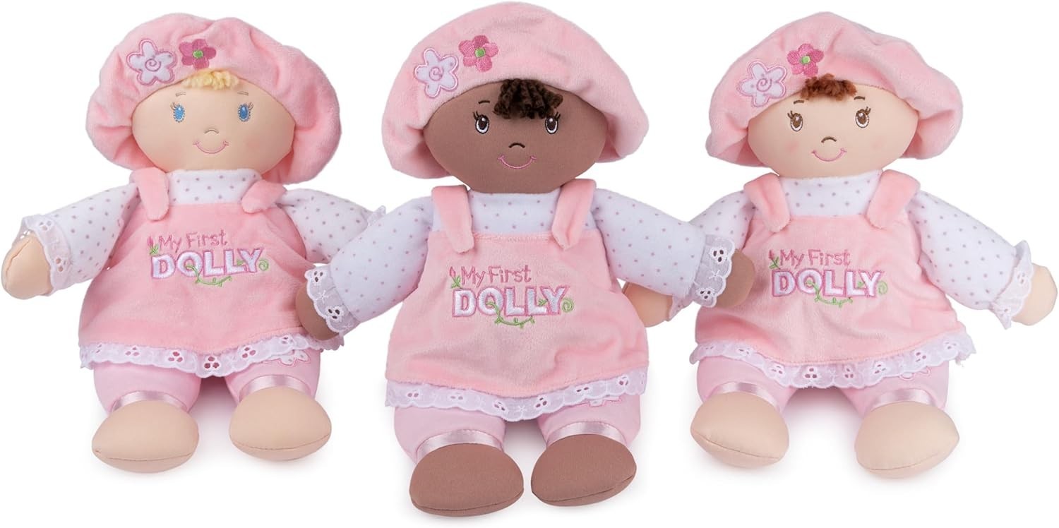 13in Soft Plush Baby Doll Pink White Cuddly First Dolly Newborn Gift