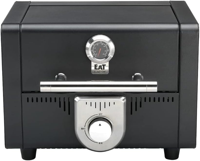 Portable Gas BBQ Grill with Lid Thermometer Tabletop Outdoor Camping