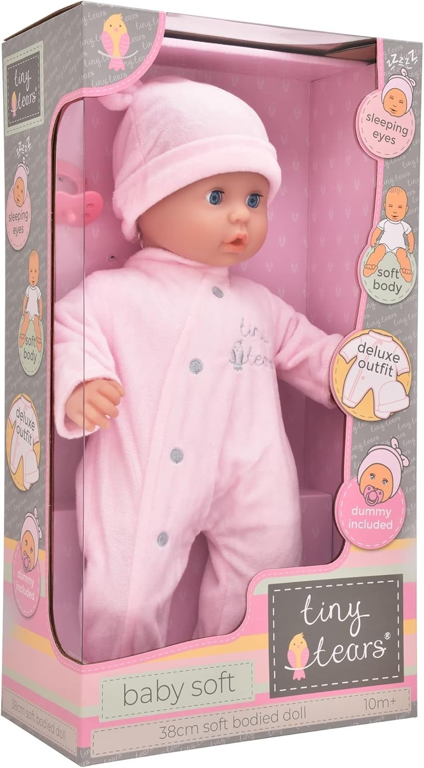 38cm Soft Baby Doll Sleeping Eyes Pink Outfit Dummy Toddler Safe
