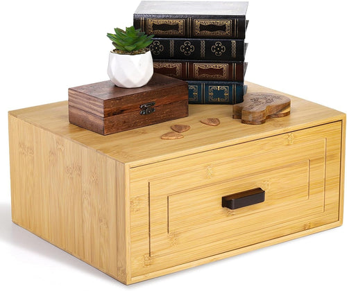 Bamboo Drawer Organizer Box 38x30x16.5cm Stackable Storage for Home Office