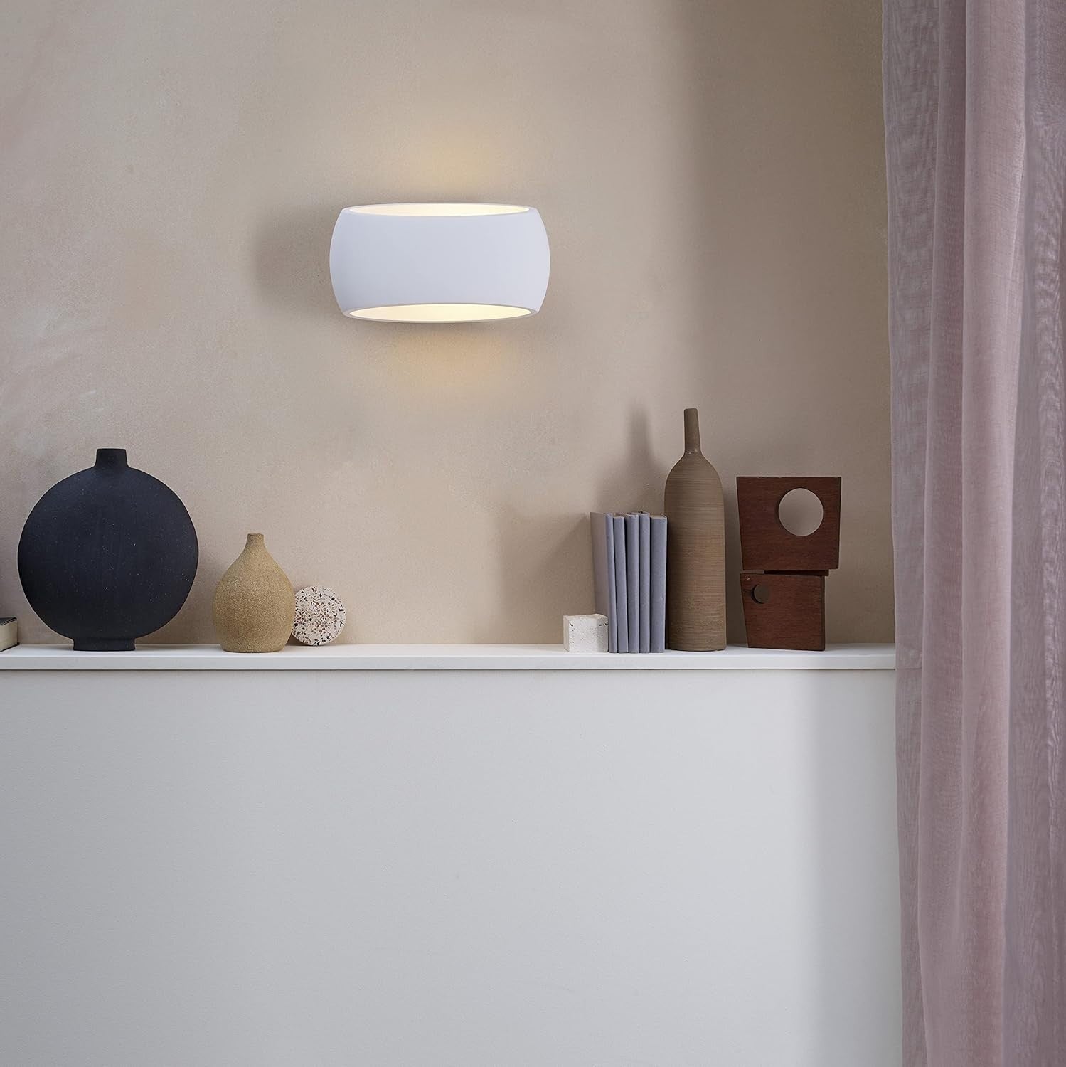Modern Plaster Wall Light 12W LED Up Down Indoor Fixture White