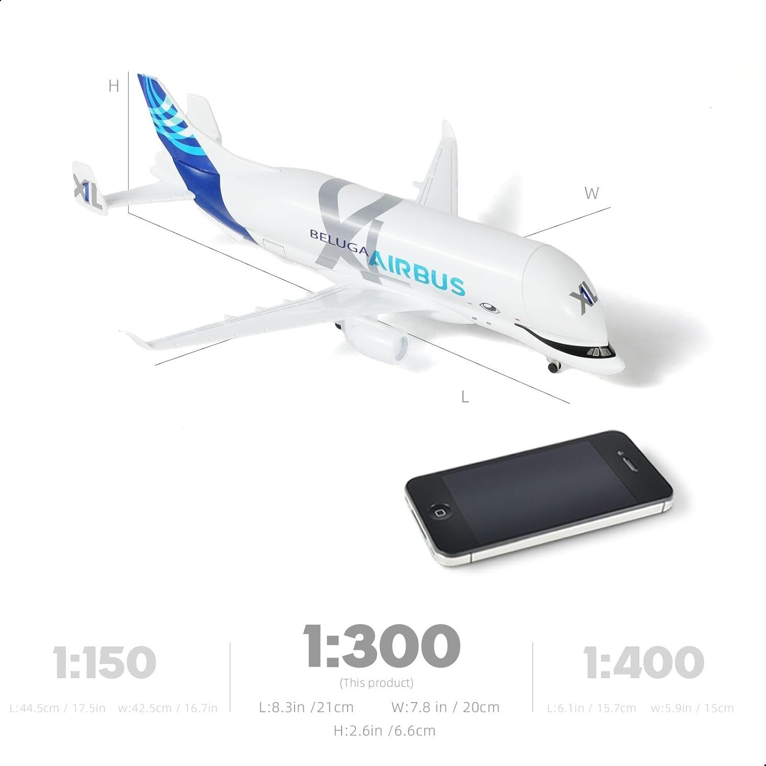 1:300 Diecast Airbus A330 Model Plane | 7.7in Display Aircraft w/ Stand