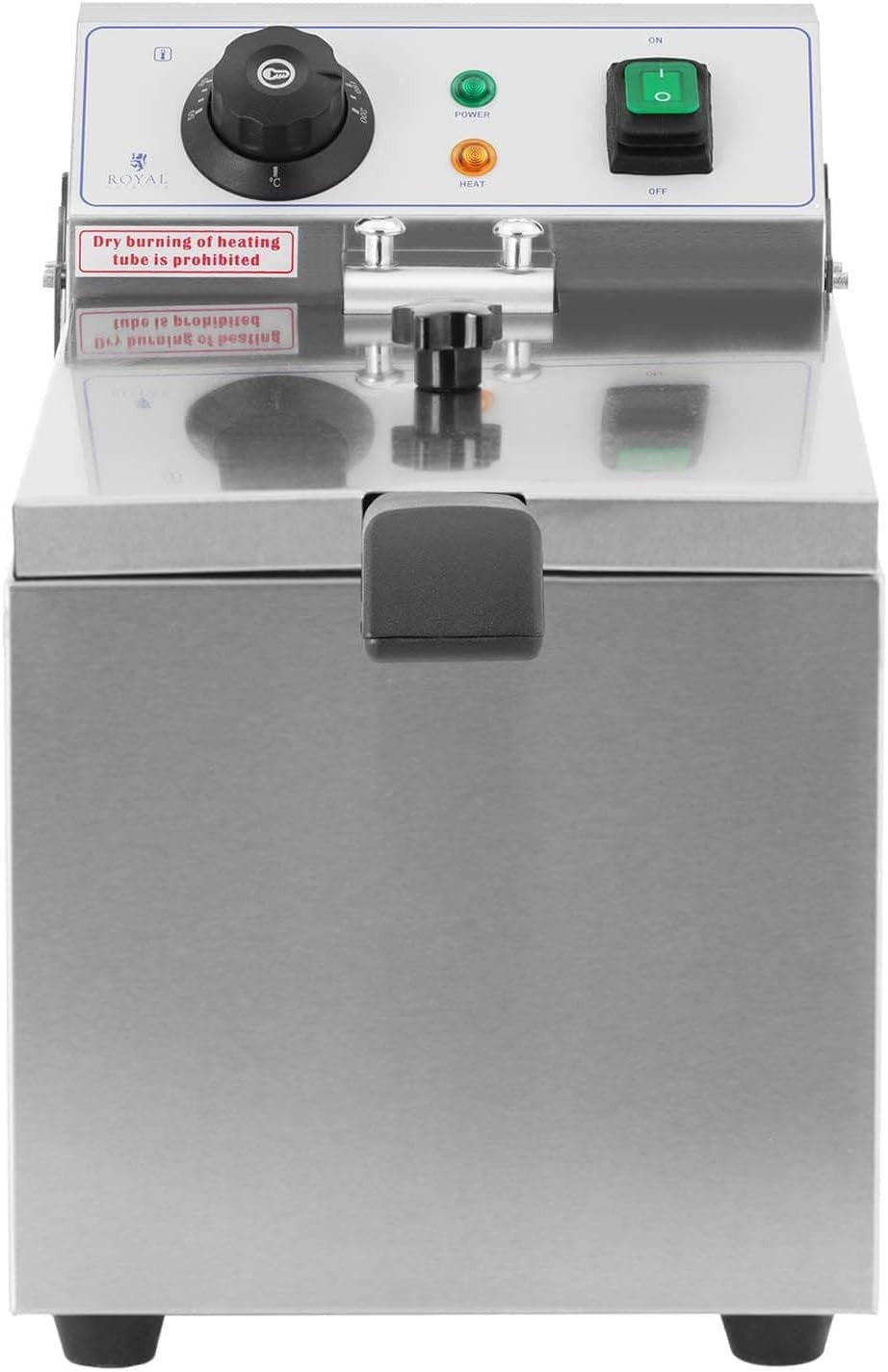 3200W Electric Deep Fat Fryer 8L Tank Single Basket Cold Zone Lid