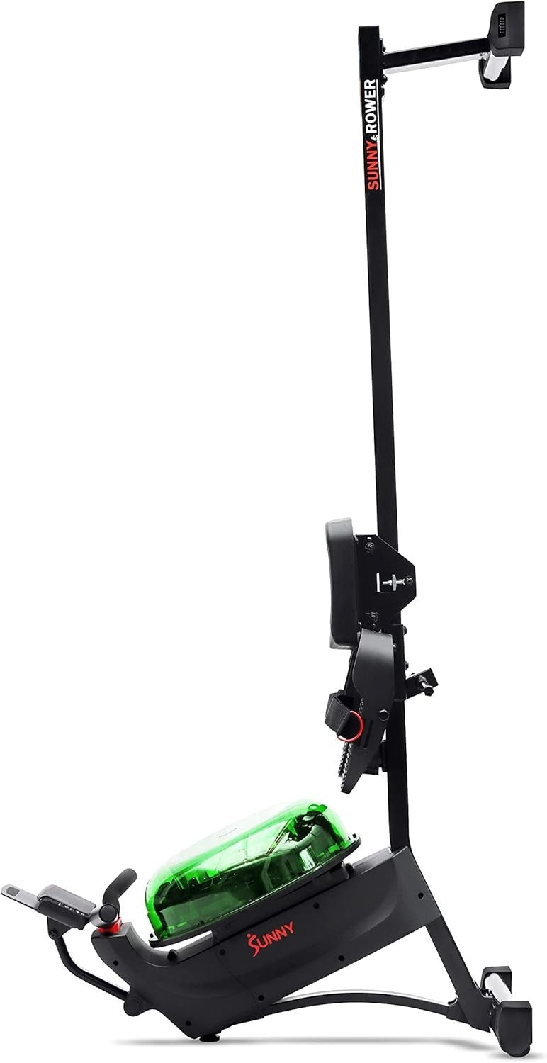 Dual Magnetic Water Rowing Machine Smart LCD App Long Rail Green Rower 120KG