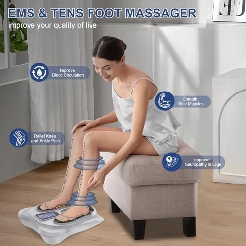 EMS TENS Foot Massager for Pain Circulation 15 Modes 99 Intensity Levels