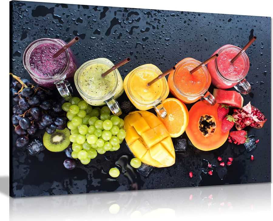 Panther Canvas Wall Art 36x24in Colourful Fruit Dining Kitchen Decor