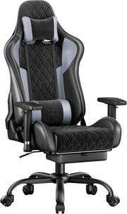 145° Reclining Gaming Chair w/ Footrest 330lb Metal Frame