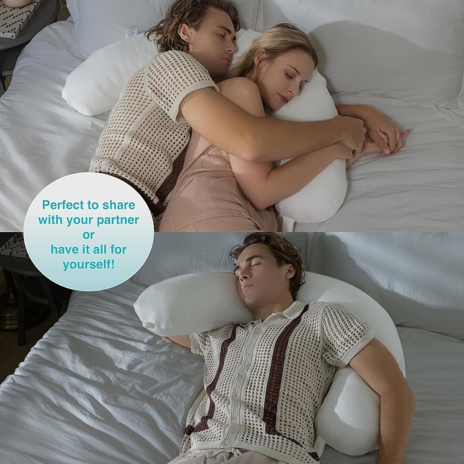 Pregnancy Pillow 2-in-1 Nursing Maternity Full Body Leg Support Washable