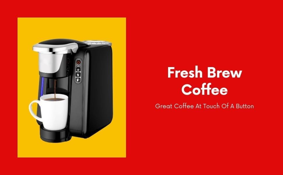 K-Cup Compatible Coffee Machine 1.3L Tank Fast Brew Auto-Shut Off Compact