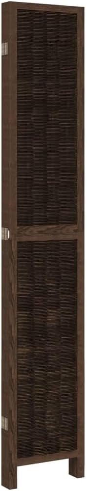 5 Panel Folding Room Divider Screen – Dark Brown Wood Privacy Partition 220cm