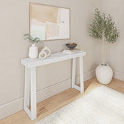 46 Inch White Solid Wood Console Table – Narrow Sofa Hallway Accent
