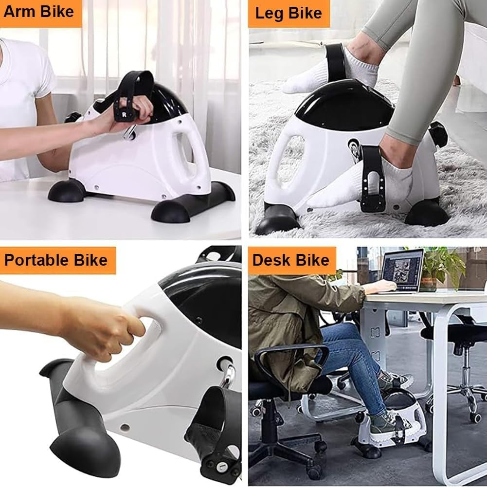 Portable Mini Pedal Exerciser Adjustable Resistance LCD Arm Leg