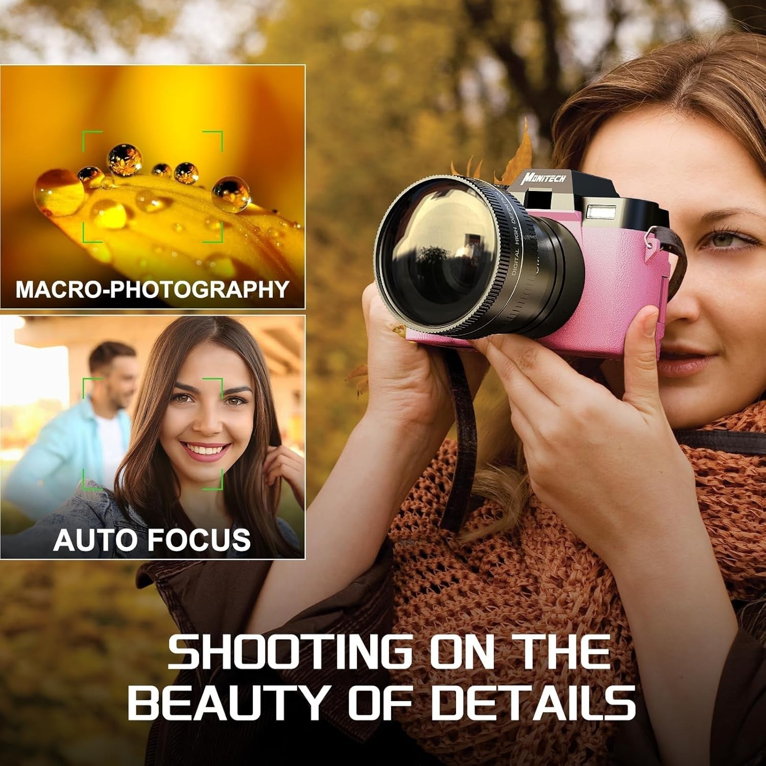 5K Digital Camera 64MP WiFi Vlogging Camera Flip Screen 16X Zoom
