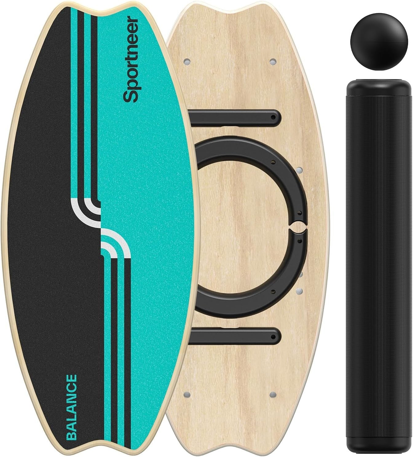 Balance Board Trainer 2-in-1 Roller & Ball Set Indoor Fitness Core Trainer