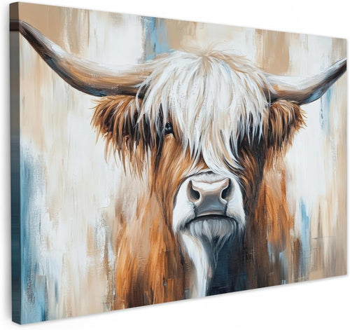 Highland Cow Canvas Wall Art Modern Farmhouse Animal Print 35x24 Home Decor