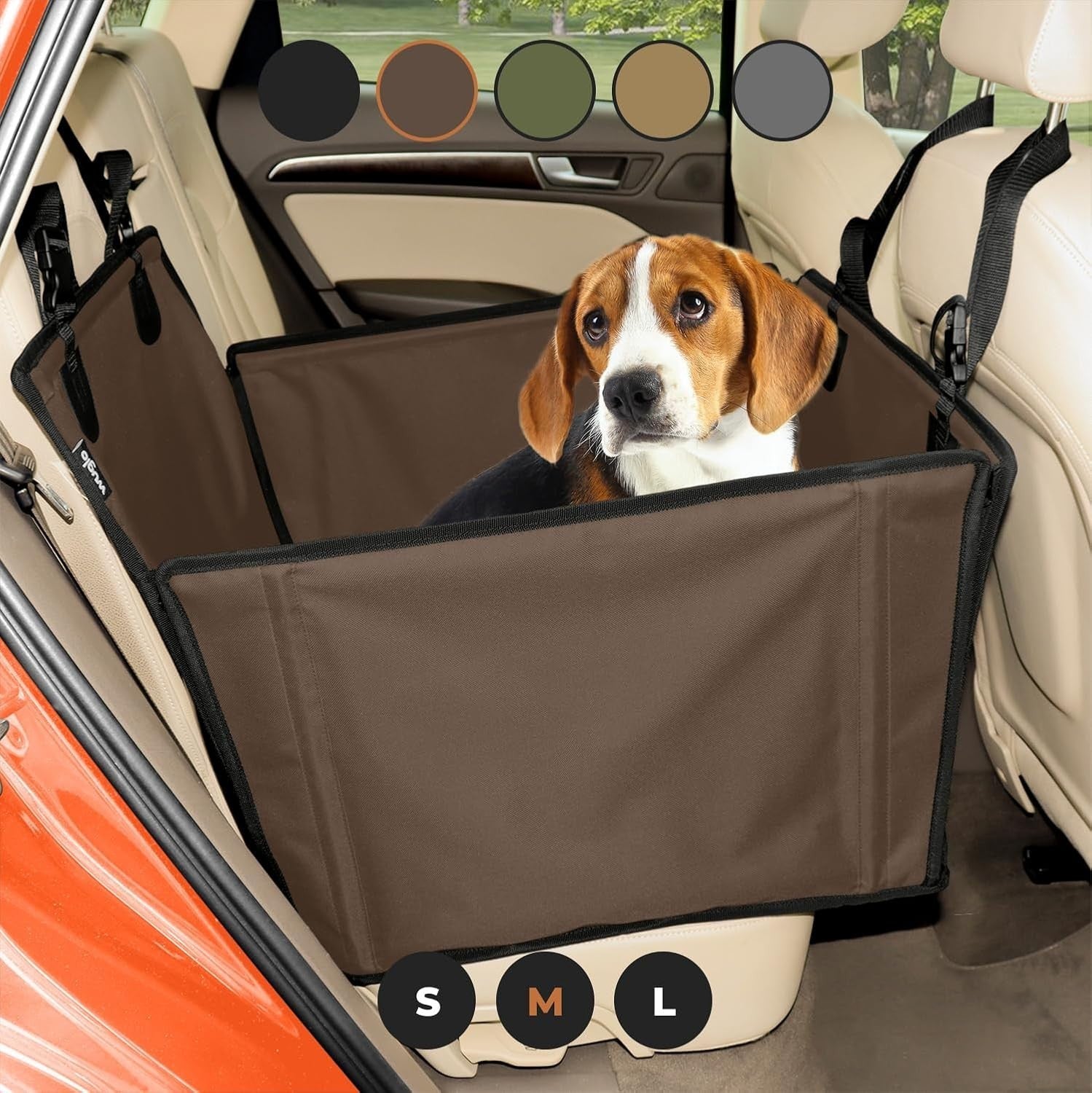 Waterproof Dog Car Seat Booster Travel Bed Safety Belt Medium Dogs