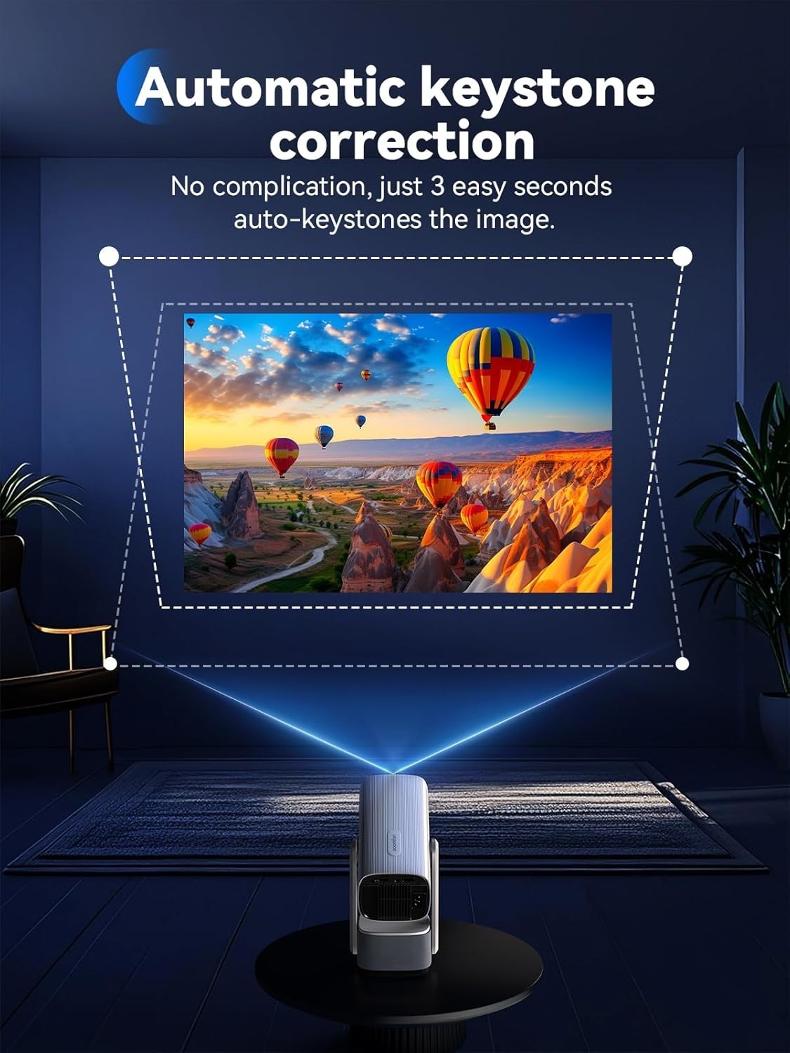 1080P Mini Projector WiFi Bluetooth Auto Keystone Portable Bedroom