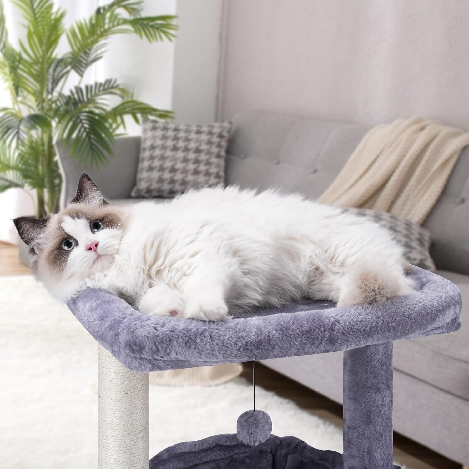 Cat Tree Tower with Condos Hammock Scratching Posts Indoor Cats