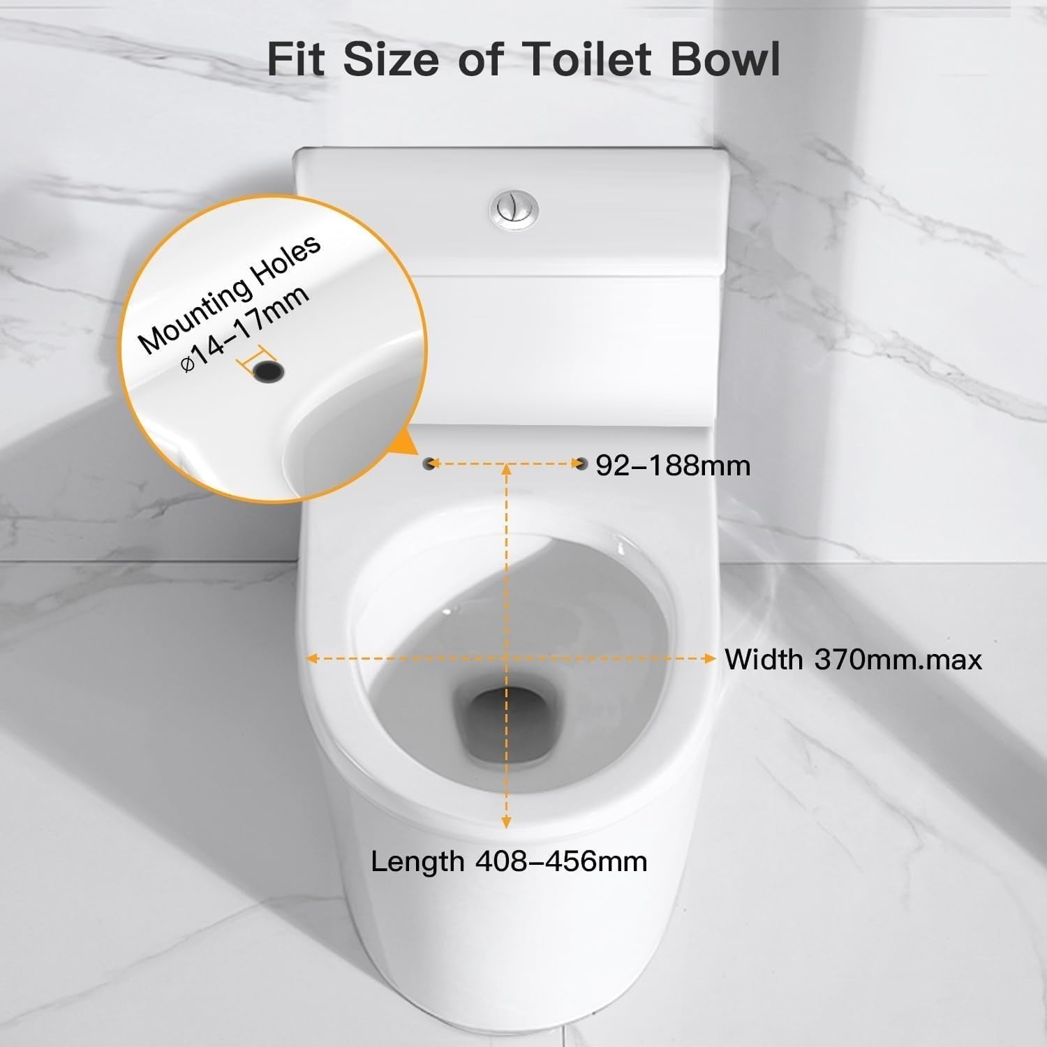 Soft Close Toilet Seat Top Fixing O Shape Grey Adjustable Hinges 44x37cm