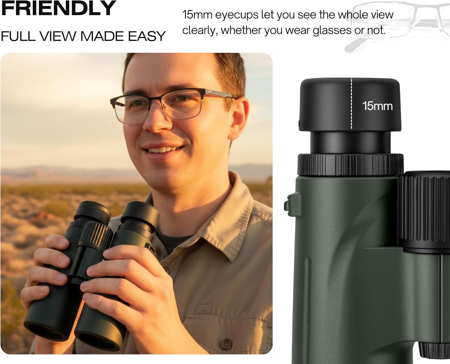8x42 Waterproof HD Binoculars for Bird Watching Travel Hunting Outdoor Use