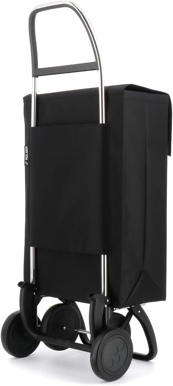 4 Wheel Folding Shopping Trolley Aluminium Lightweight Large Bag Black