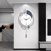 Large Modern Silent Wall Clock 55cm Luxury Metal Hanging Decor for Living Room