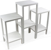 6 Tier White Side End Table – Sturdy Storage Shelf for Narrow Spaces
