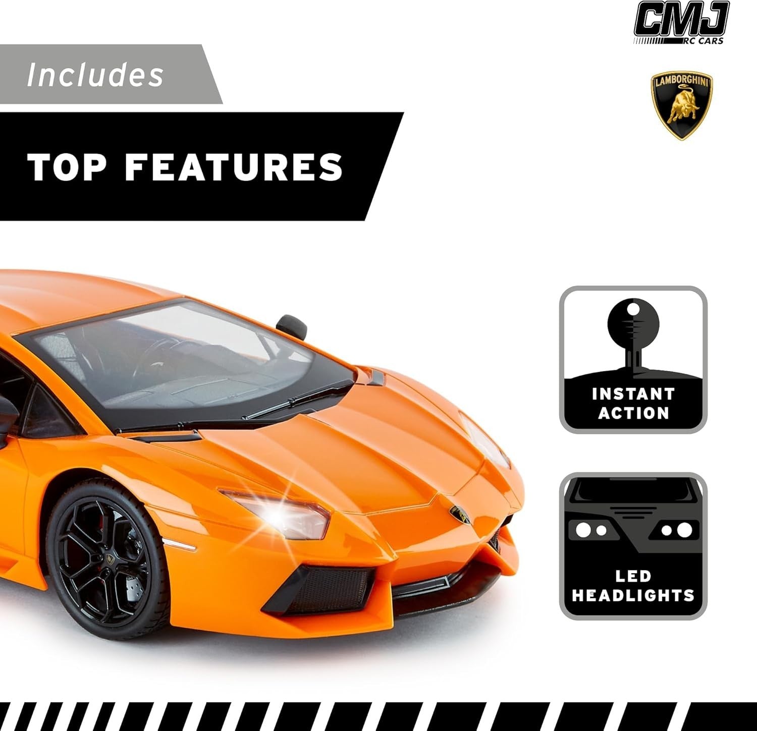 1:14 Scale 30CM RC Supercar | 2.4GHz Remote Control Sports Car with LED Lights