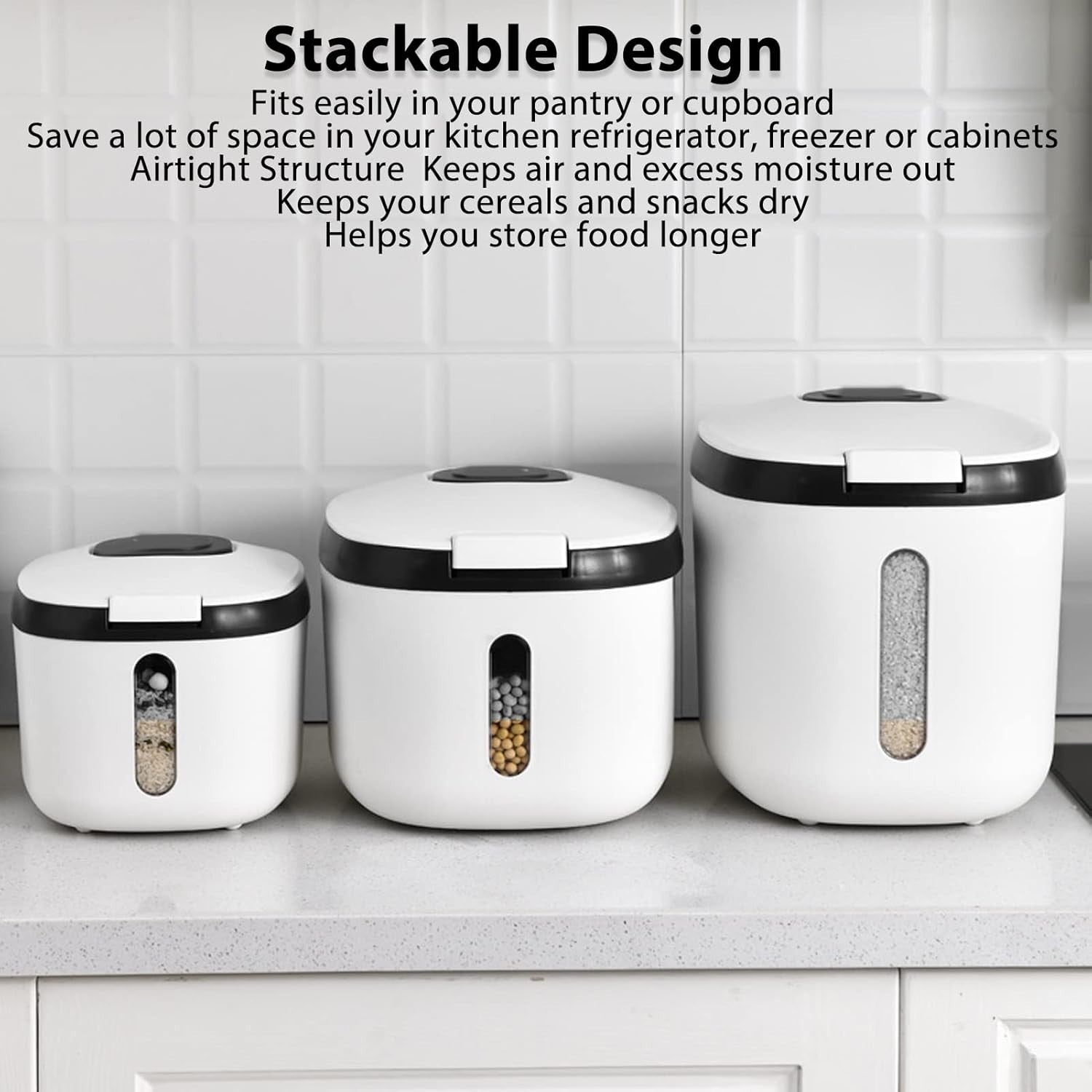 15KG Airtight Rice Storage Container w Measuring Cup