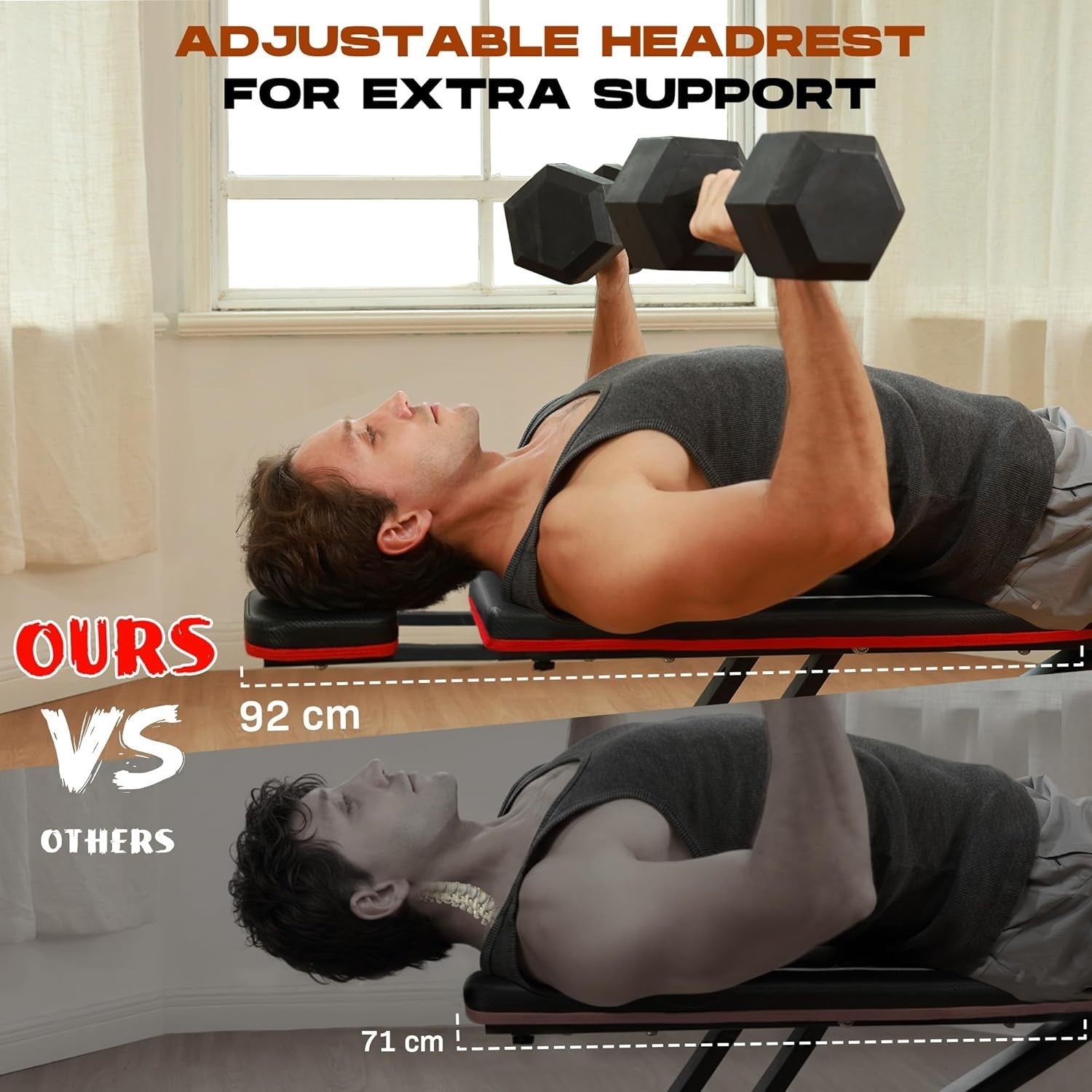 Heavy Duty Folding Weight Bench 400kg Incline Flat Adjustable Home Gym