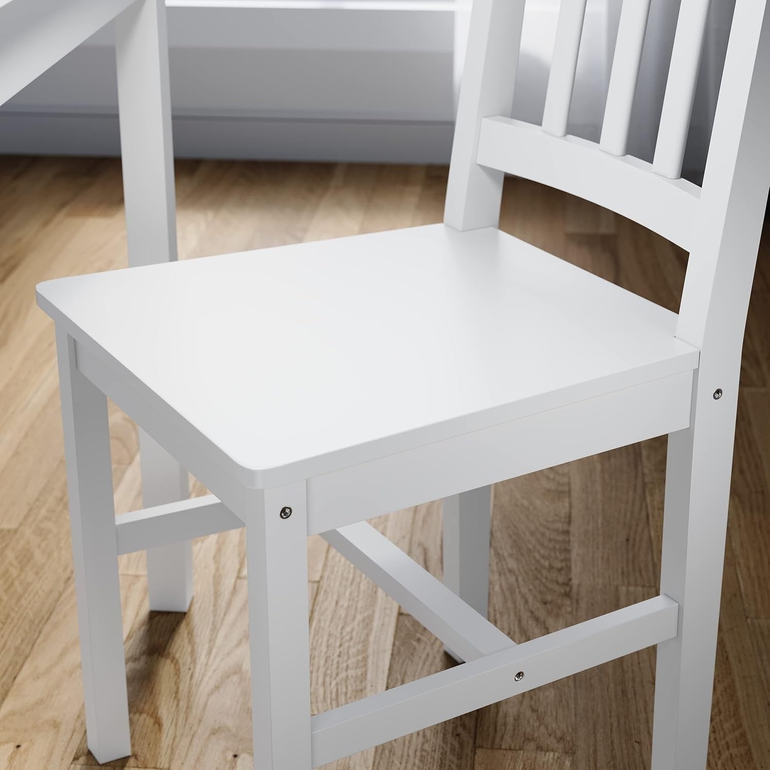 Solid Pine Wood Square Dining Table Set 2 Chairs White Kitchen Furniture
