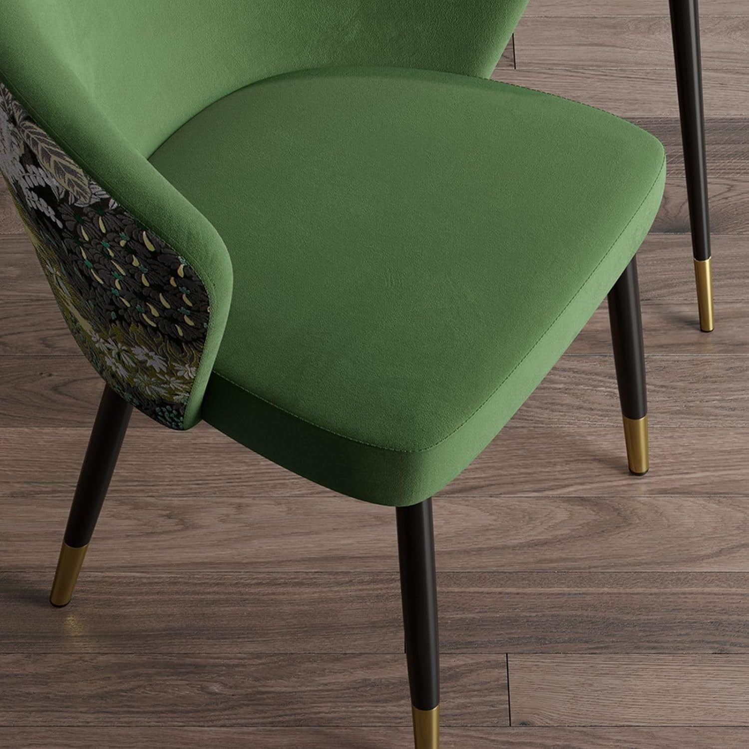 Luxury Velvet Dining Chair Upholstered Side Chair with Padded Seat & Gold Legs