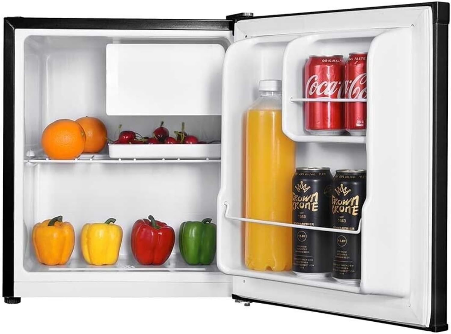 42L Mini Fridge Countertop Compact Reversible Door Black
