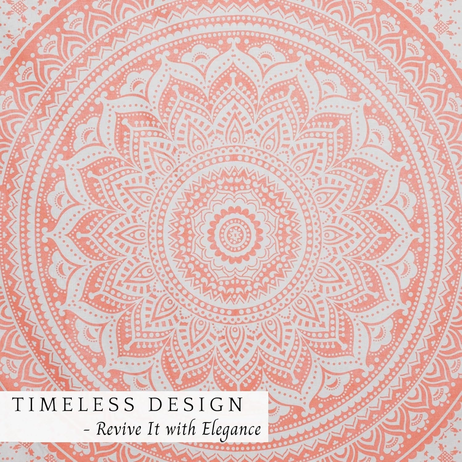 Rose Gold Mandala Cotton Tapestry 137x213cm Boho Wall Decor