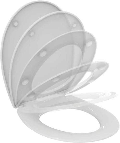 Universal Soft Close Toilet Seat White with Lid Slow-Close Bathroom WC